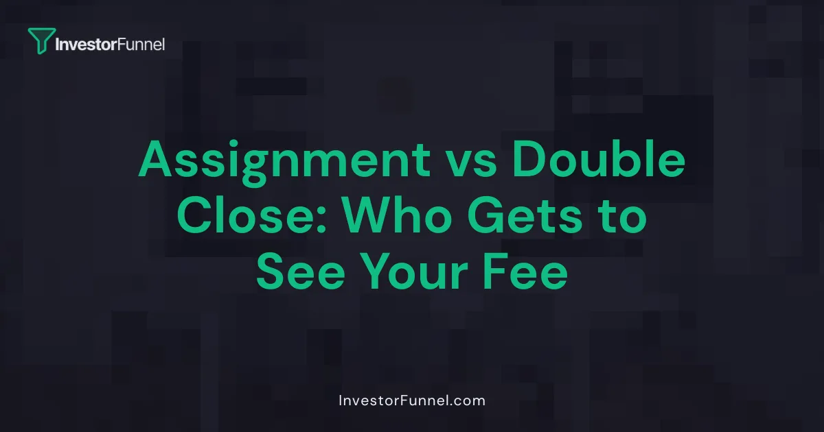 Assignment vs Double Close: Who Gets to See Your Fee