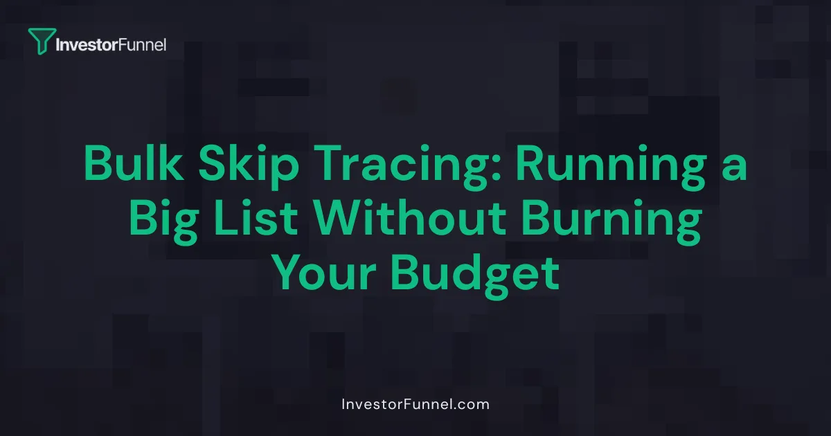 Bulk Skip Tracing: Running a Big List Without Burning Your Budget