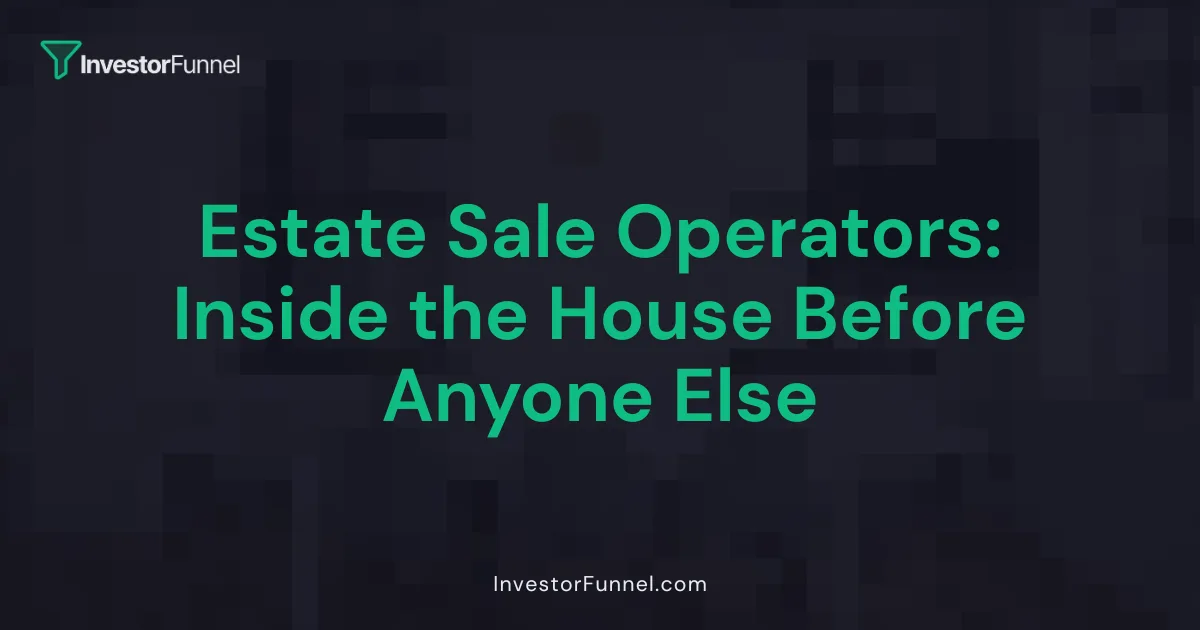 Estate Sale Operators: Inside the House Before Anyone Else
