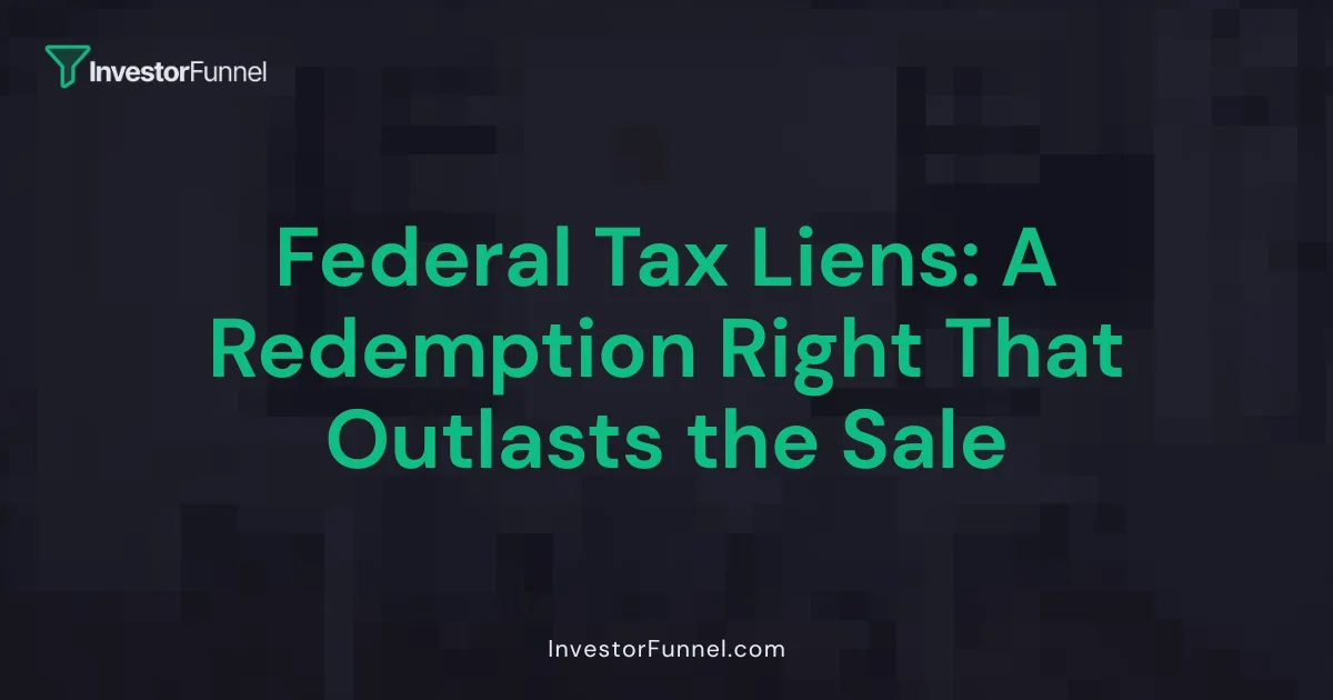 Federal Tax Liens: A Redemption Right That Outlasts the Sale