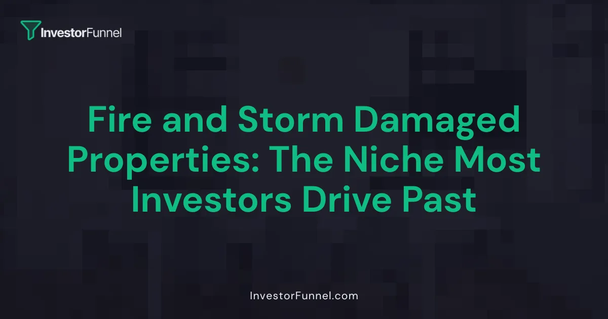 Fire and Storm Damaged Properties: The Niche Most Investors Drive Past