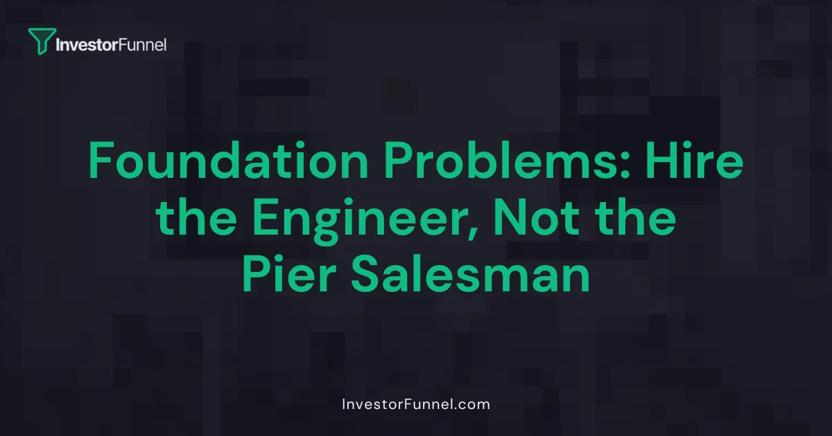 Foundation Problems: Hire the Engineer, Not the Pier Salesman