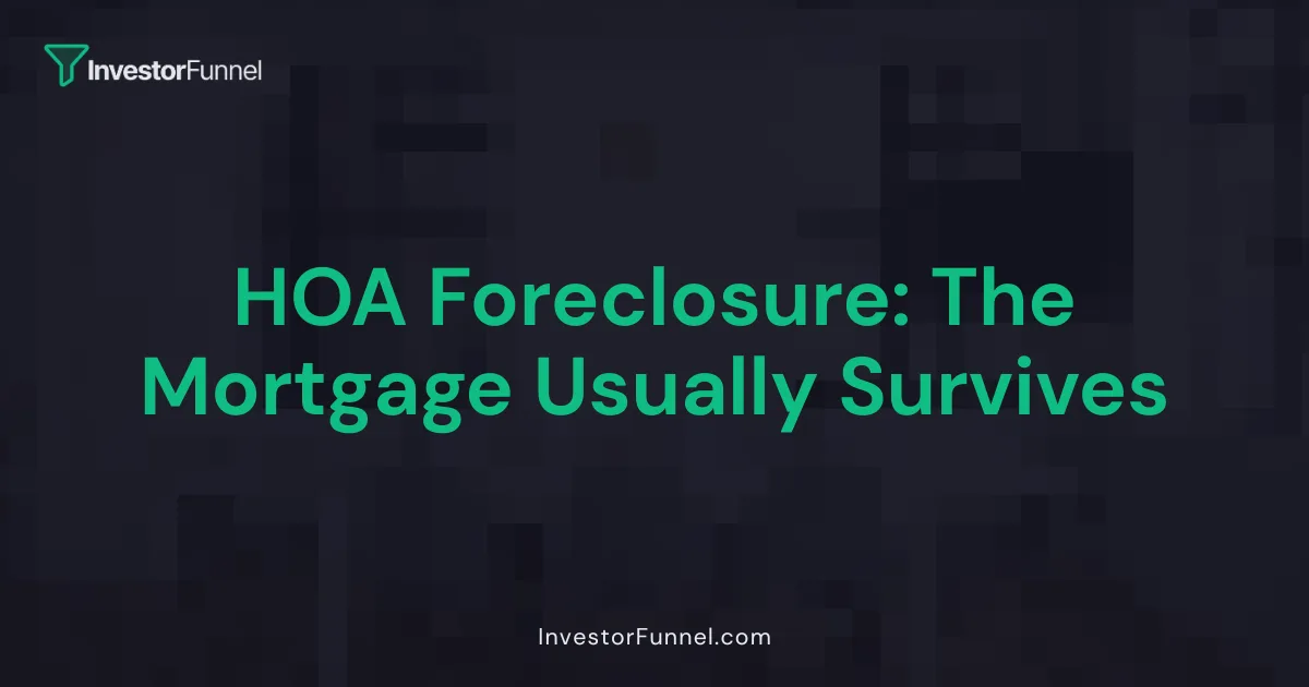 HOA Foreclosure: The Mortgage Usually Survives