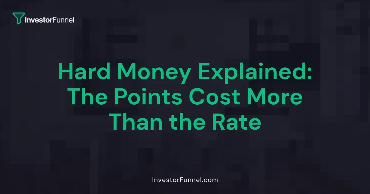 Hard Money Explained: The Points Cost More Than the Rate