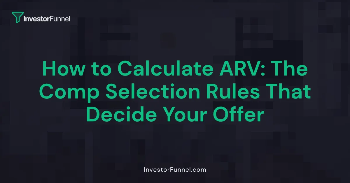 How to Calculate ARV: The Comp Selection Rules That Decide Your Offer
