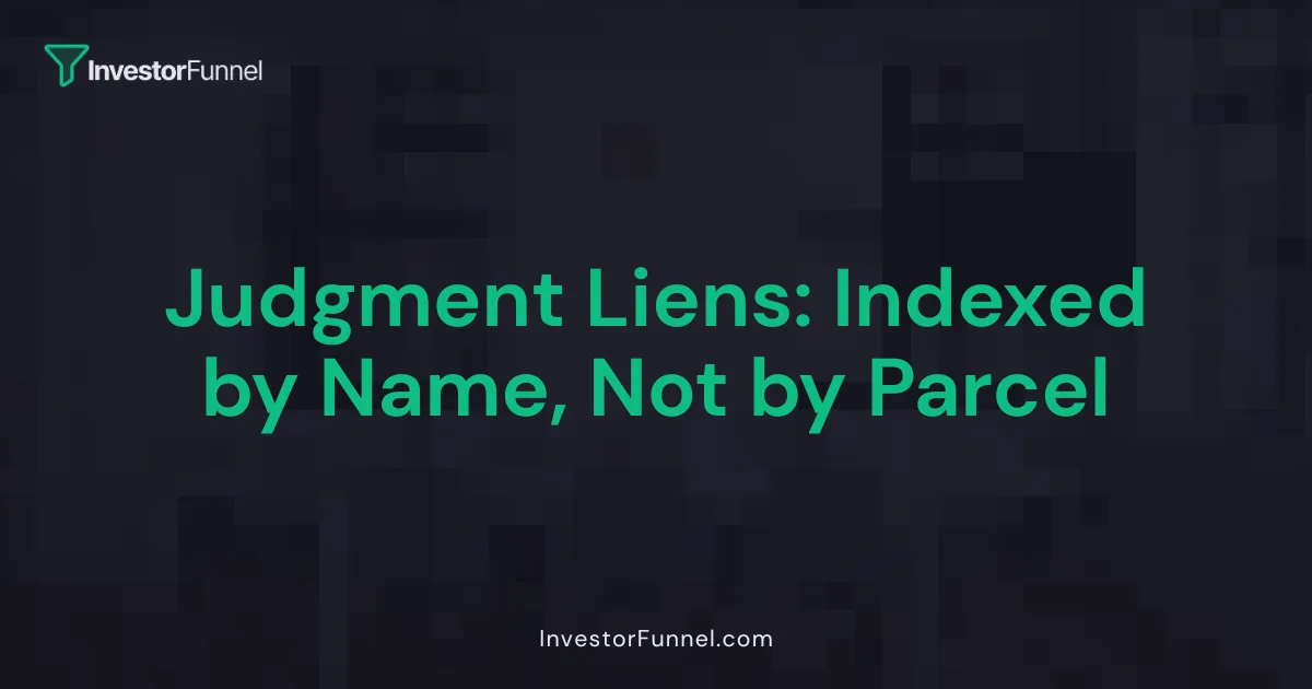 Judgment Liens: Indexed by Name, Not by Parcel