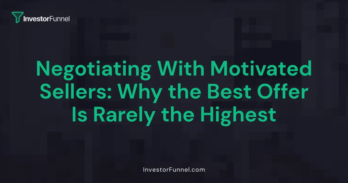 Negotiating With Motivated Sellers: Why the Best Offer Is Rarely the Highest