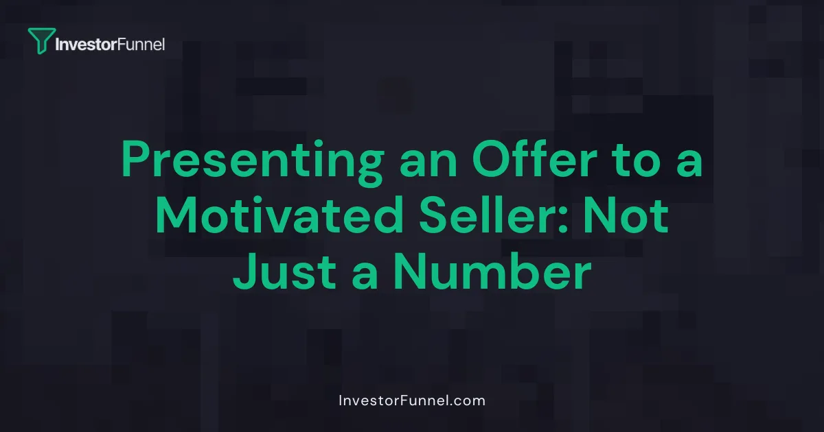 Presenting an Offer to a Motivated Seller: Not Just a Number