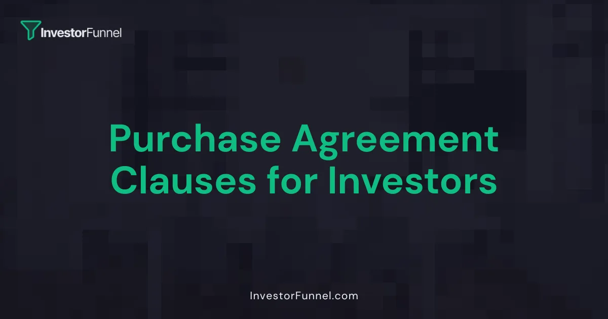 Purchase Agreement Clauses for Investors
