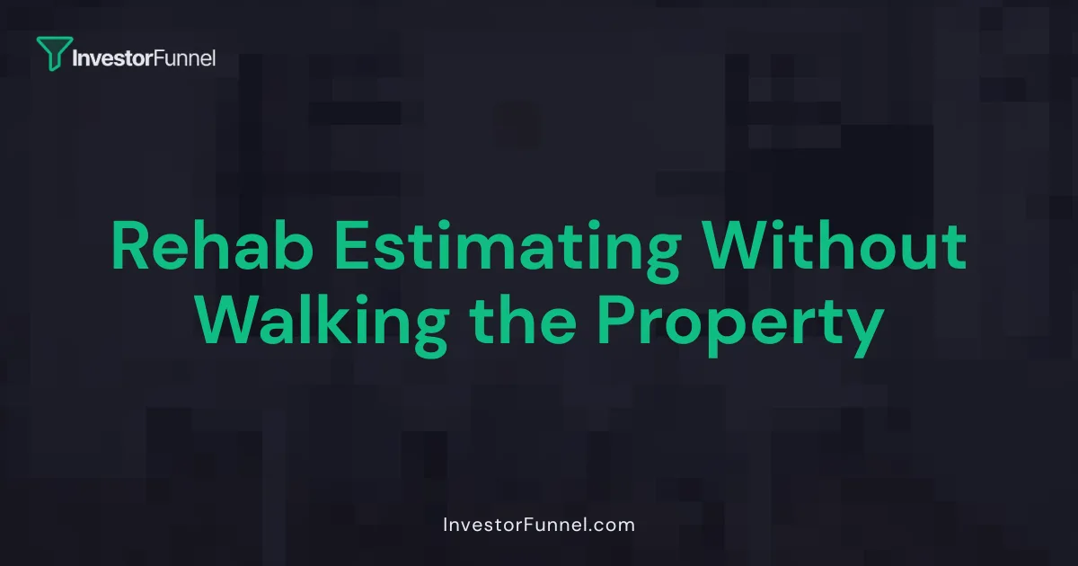 Rehab Estimating Without Walking the Property