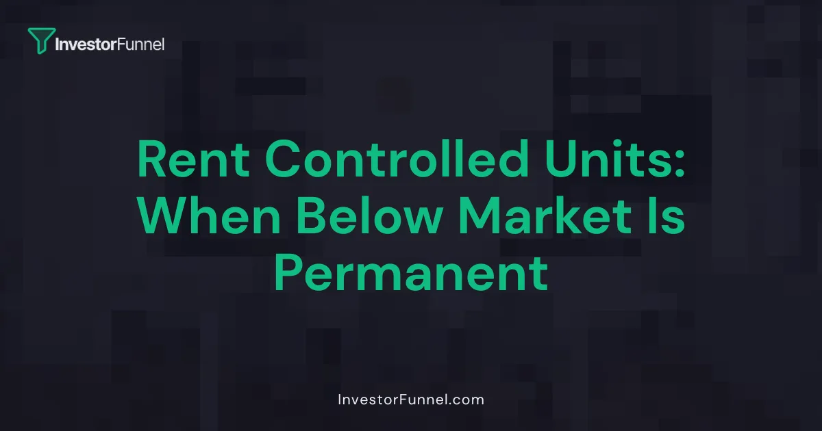 Rent Controlled Units: When Below Market Is Permanent