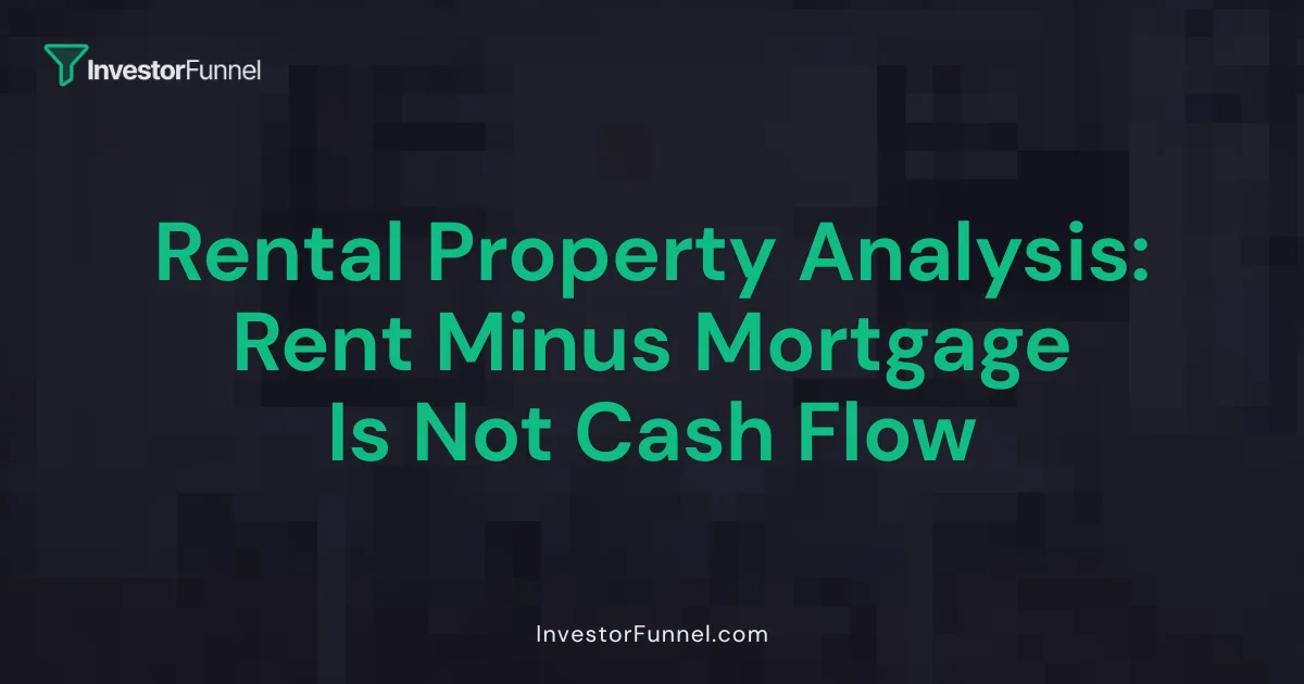 Rental Property Analysis: Rent Minus Mortgage Is Not Cash Flow