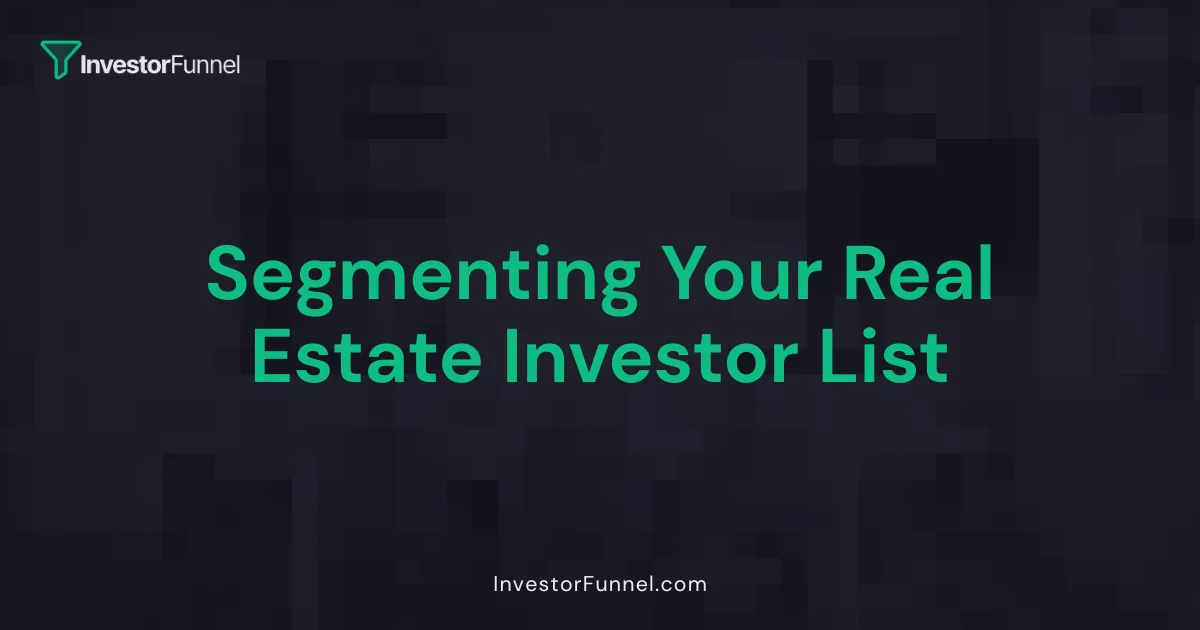 Segmenting Your Real Estate Investor List