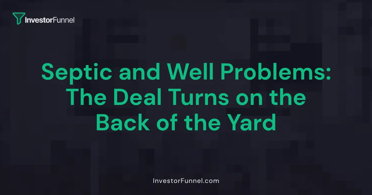 Septic and Well Problems: The Deal Turns on the Back of the Yard