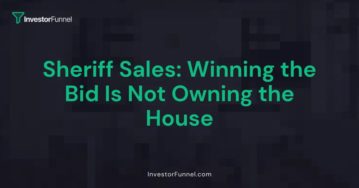 Sheriff Sales: Winning the Bid Is Not Owning the House