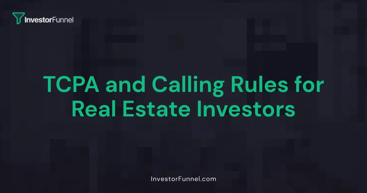 TCPA and Calling Rules for Real Estate Investors