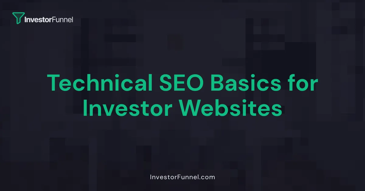 Technical SEO Basics for Investor Websites
