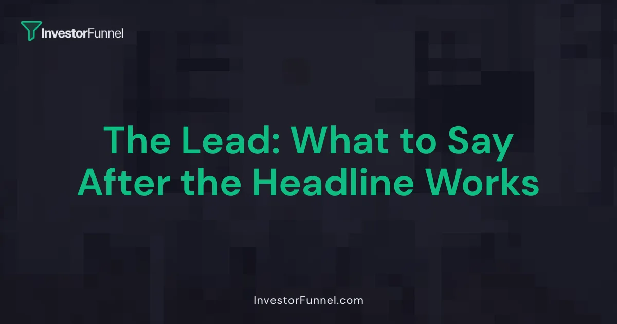 The Lead: What to Say After the Headline Works