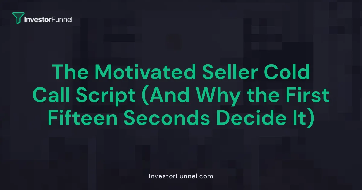 The Motivated Seller Cold Call Script (And Why the First Fifteen Seconds Decide It)