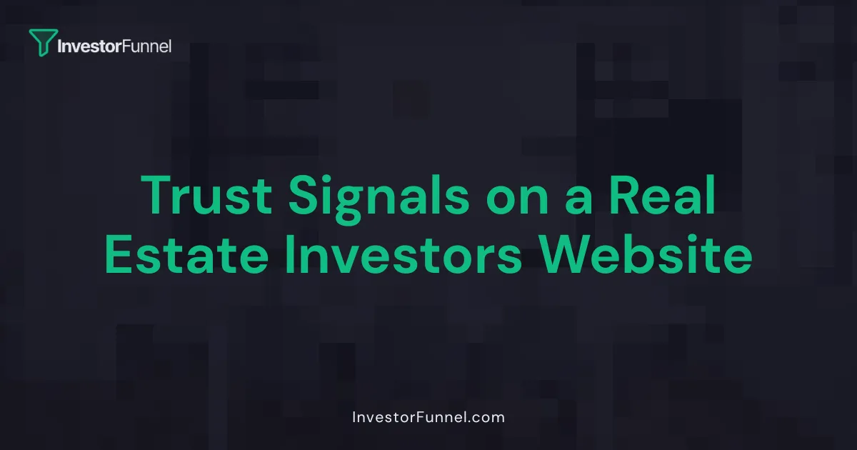 Trust Signals on an Investor Website