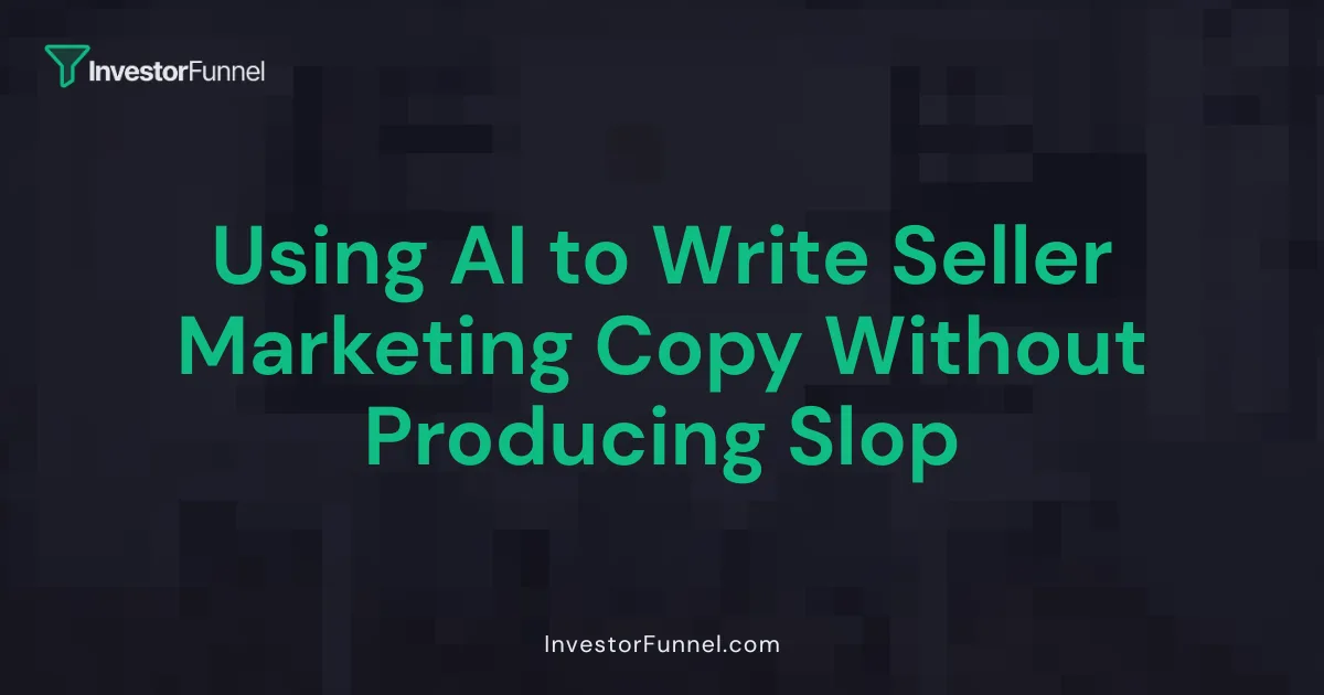 Using AI to Write Seller Marketing Copy Without Producing Slop