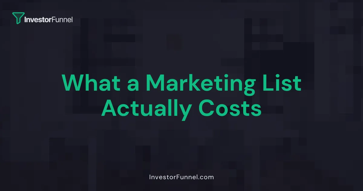 What a Marketing List Actually Costs