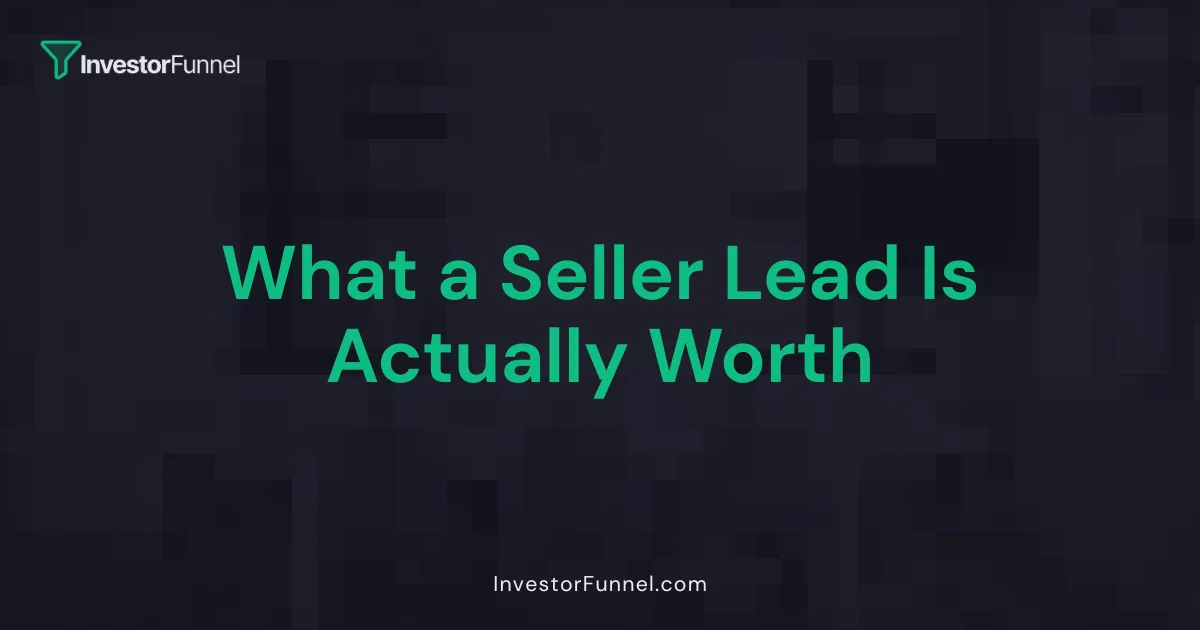 What a Seller Lead Is Actually Worth