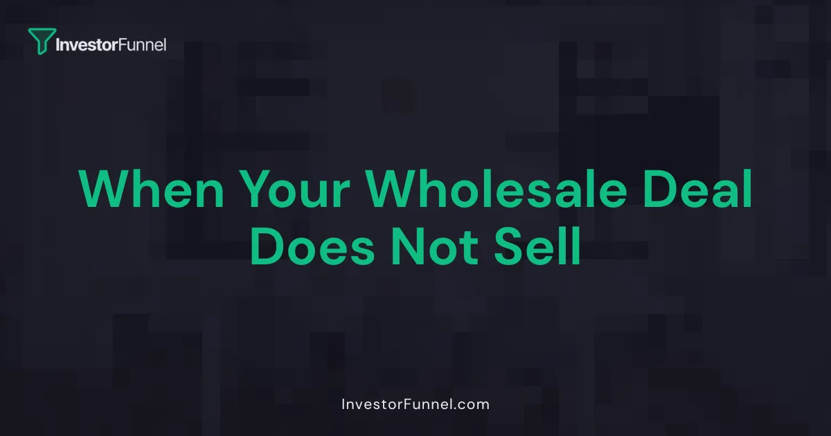 When Your Wholesale Deal Does Not Sell