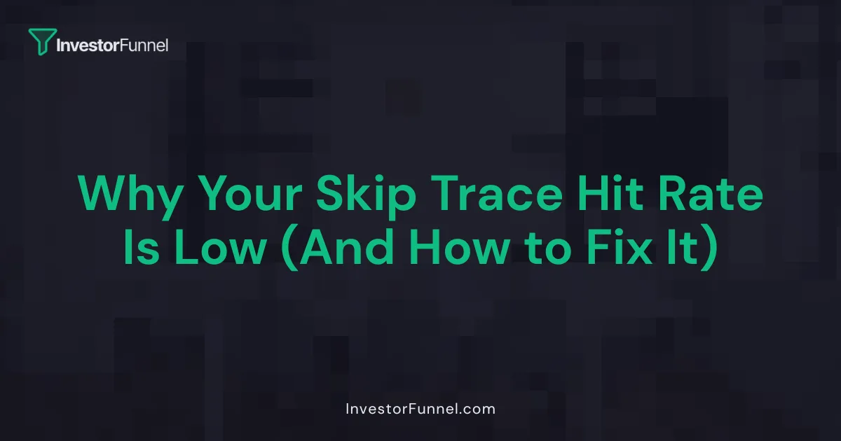 Why Your Skip Trace Hit Rate Is Low (And How to Fix It)