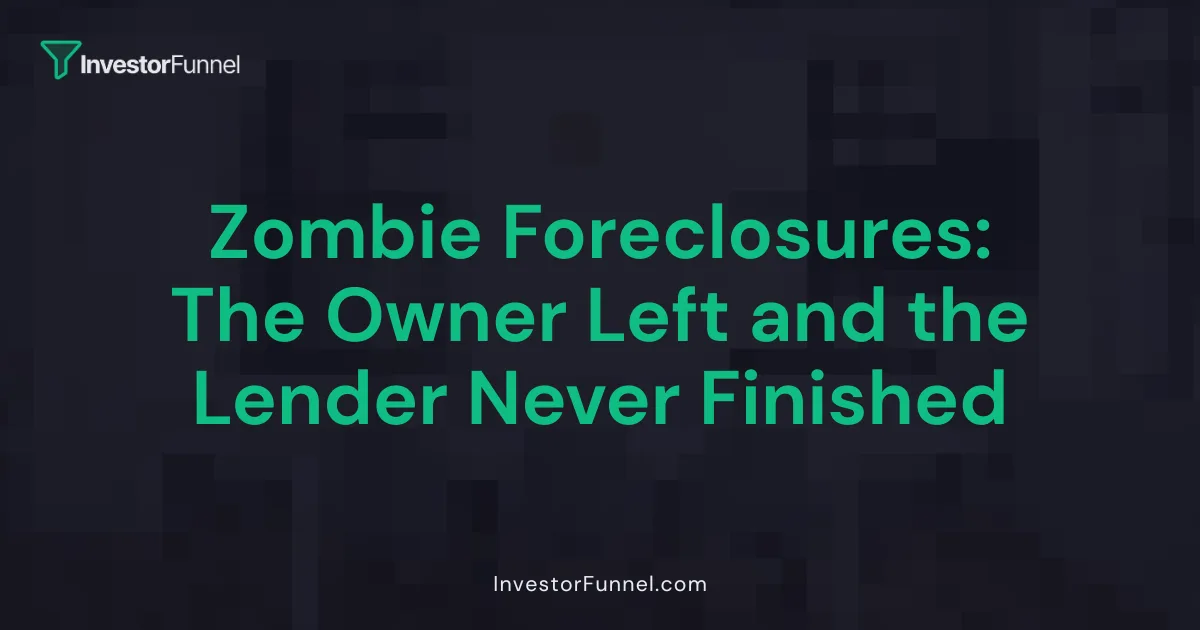 Zombie Foreclosures: The Owner Left and the Lender Never Finished